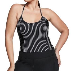 Victoria's Secret Women's Essential Tank Top Black Pin Stripe Size S Black White